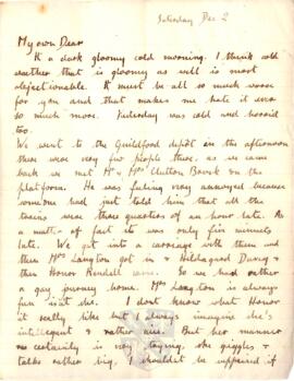 Letter from Ruth to George Mallory, 2 December 1916