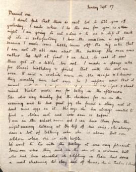 Letter from Ruth to George Mallory, 17 September 1916