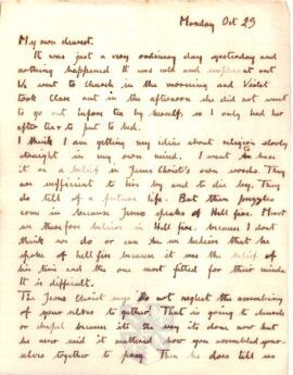 Letter from Ruth to George Mallory, 23 October 1916