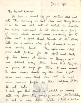 Letter from Ruth to George Mallory, 1 January 1919