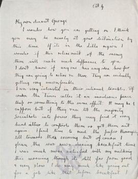 Letter from Ruth to George Mallory, 4 October 1918