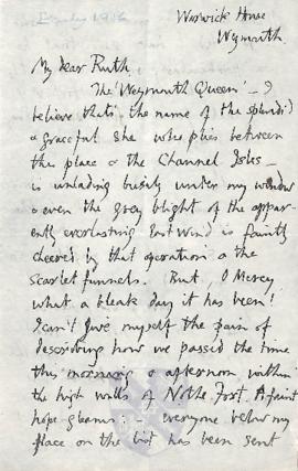 Letter from George to Ruth Mallory, January 1916