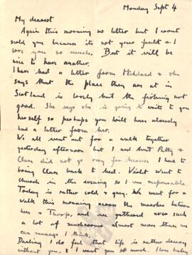 Letter from Ruth to George Mallory, 4 September 1916