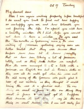 Letter from Ruth to George Mallory, 17 October 1916