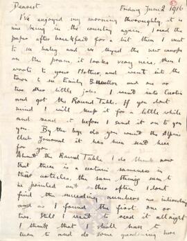 Letter from Ruth to George Mallory, 2 June 1916