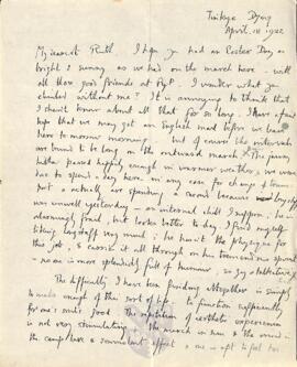 Letter from George to Ruth Mallory, 18 April 1922