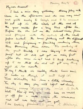 Letter from Ruth to George Mallory, 14  August 1916