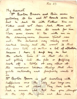 Letter from Ruth to George Mallory, 23 February 1917