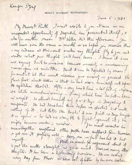 Letter from George to Ruth Mallory, 5 June 1921