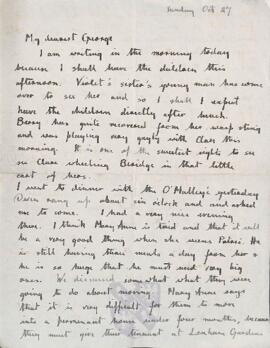 Letter from Ruth to George Mallory, 27 October 1918