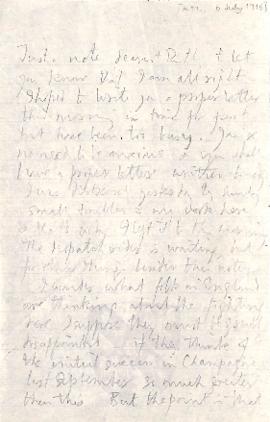 Letter from George to Ruth Mallory, 6 July 1916