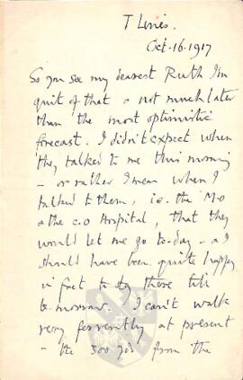 Letter from George to Ruth Mallory, 16 October 1917