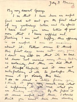 Letter from Ruth to George Mallory, 3 July 1916