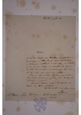 Letter from an unidentified person to Jean-Sylvain Van de Weyer