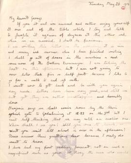 Letter from Ruth Turner to George Mallory, 26 May 1914