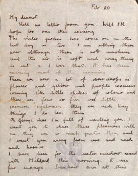 Letter from Ruth to George Mallory, 20 February 1917