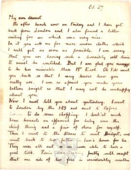 Letter from Ruth to George Mallory, 27 October 1916