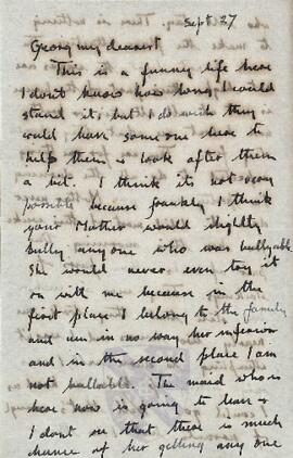 Letter from Ruth to George Mallory, 27 September 1918