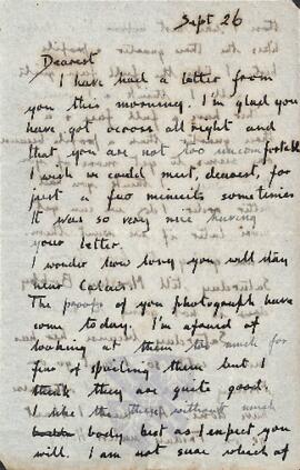 Letter from Ruth to George Mallory, 26 September 1918