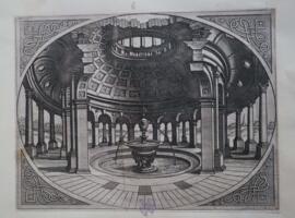 Round temple with a central basin and fountain