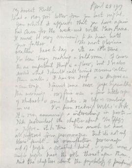 Letter from George to Ruth Mallory, 28 April 1917