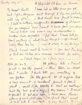 Letter from George to Ruth Mallory, 14 May 1916