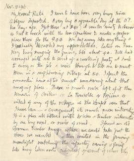 Letter from George to Ruth Mallory, 12 November 1916