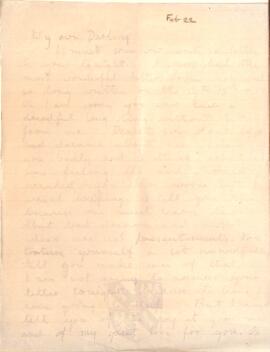 Letter from Ruth to George Mallory, 22 February 1917