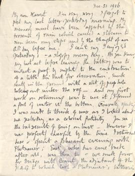 Letter from George to Ruth Mallory, 31 December 1916