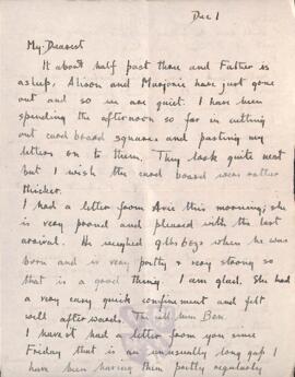 Letter from Ruth to George Mallory, 30 November 1918