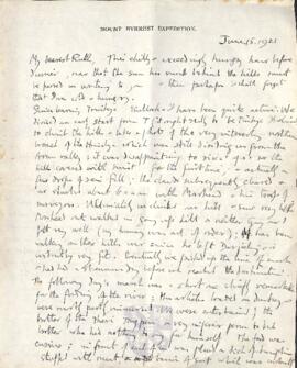 Letter from George to Ruth Mallory, 15-22 June 1921
