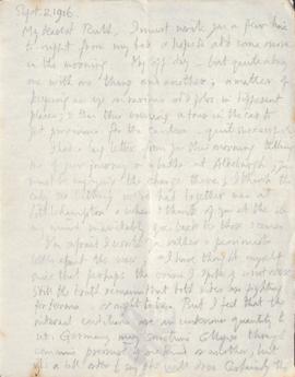 Letter from George to Ruth Mallory, 2-3 September 1916