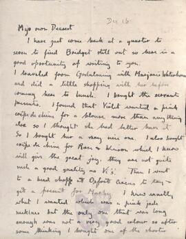 Letter from Ruth to George Mallory, 16 December 1918