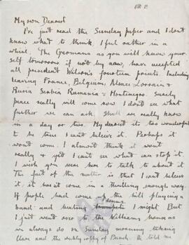 Letter from Ruth to George Mallory, 13 October 1918