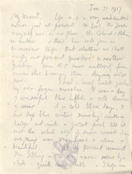 Letter from George to Ruth Mallory, 31 January 1917