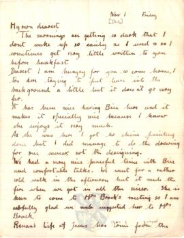 Letter from Ruth to George Mallory, 1 December 1916