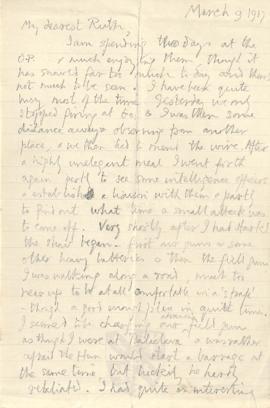 Letter from George to Ruth Mallory, 9 March 1917