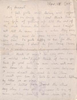 Letter from Ruth to George Mallory, 18 November 1918