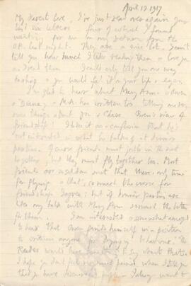 Letter from George to Ruth Mallory, 19 April 1917