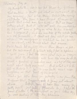 Letter from George to Ruth Mallory, 18 July 1916