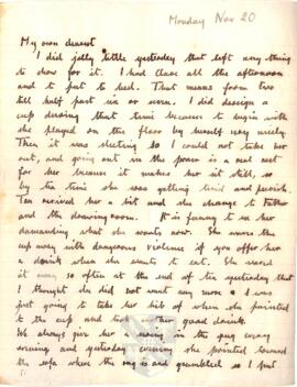 Letter from Ruth to George Mallory, 20 November 1916