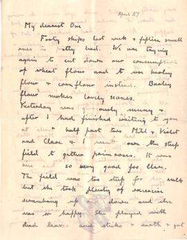 Letter from Ruth to George Mallory, 27 April 1917