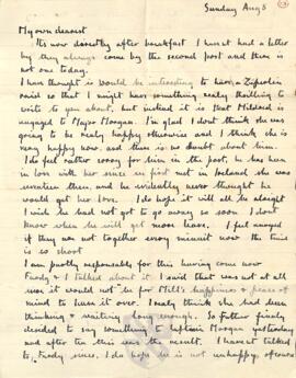 Letter from Ruth to George Mallory, 8 August 1915