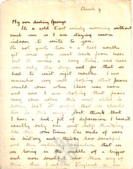 Letter from Ruth to George Mallory, 4 March 1917