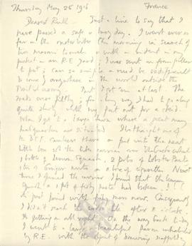 Letter from George to Ruth Mallory, 25 May 1916