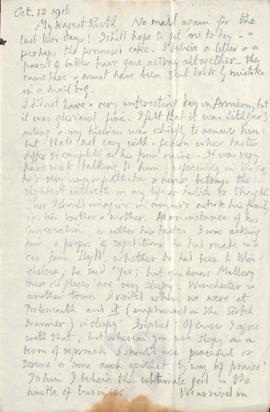 Letter from George to Ruth Mallory, 12 October 1916