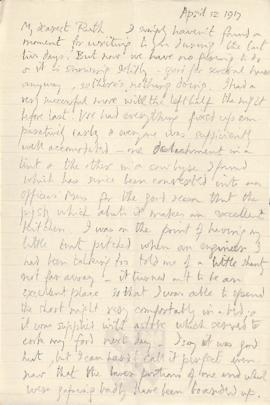 Letter from George to Ruth Mallory, 12 April 1917
