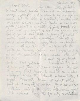 Letter from George to Ruth Mallory, 21 April 1917
