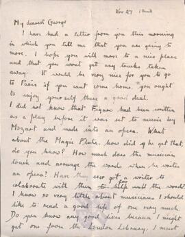 Letter from Ruth to George Mallory, 27 November 1918