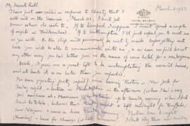 Letter from George to Ruth Mallory, 8 March 1923